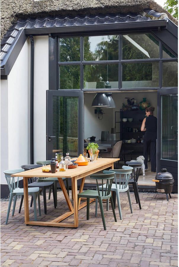 Woood Spijlenstoel Buiten Bliss Kunststof Army Groen Set van 2 - Foto 2