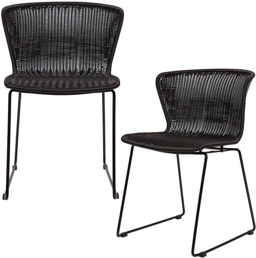 WOOOD Tuinstoel Wings Polyester Zwart Set van 2 - Foto 4