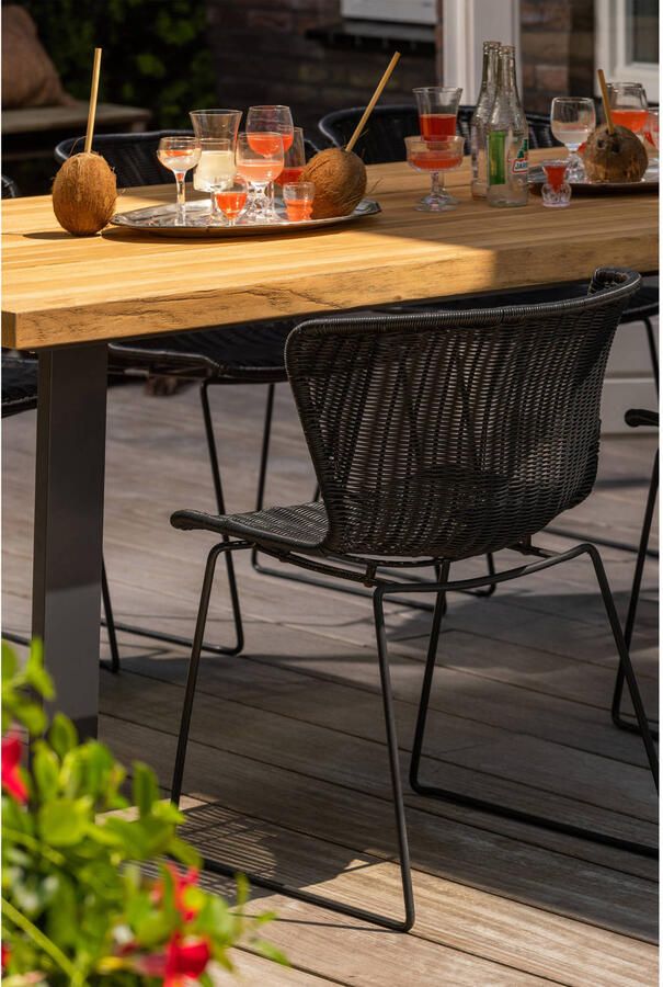 WOOOD Tuinstoel Wings Polyester Zwart Set van 2 - Foto 2