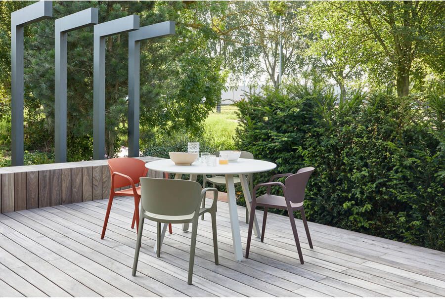 WOOOD Auke Tuintafel Aluminium Mist Grijs 75x120x120 - Foto 2