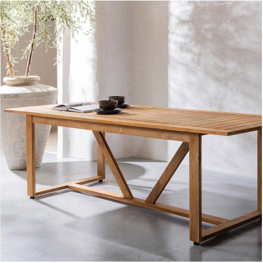 WOOOD Outdoor Eettafel Beaver Teakhout 240 x 90cm Naturel