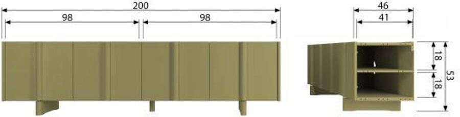 WOOOD Tv-meubel Nook TV-dressoir met veel opbergruimte h 53 cm x b 200 cm - Foto 6