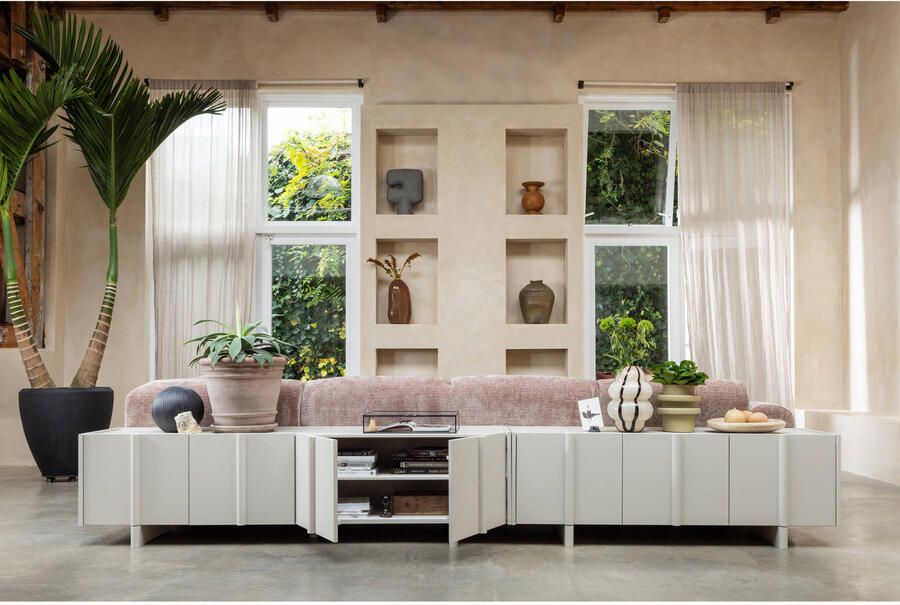 WOOOD Basu Tv-Meubel Grenen Grijs 53x152x46