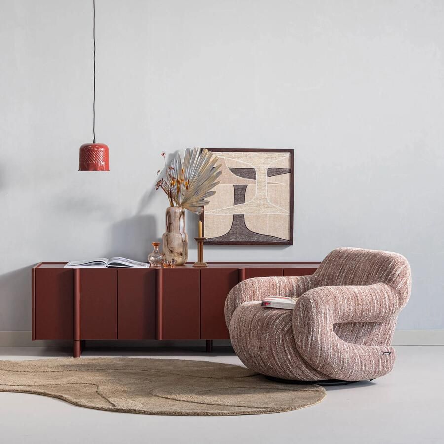 WOOOD Basu Tv-Meubel Grenen Bordeauxrood 53x200x46