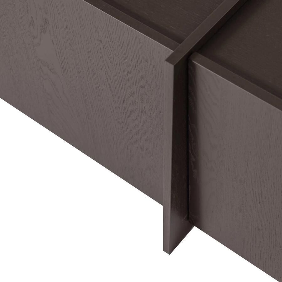 WOOOD Brock Tv Meubel 200 CM Essen Fineer Middenbruin 53x200x44 - Foto 2