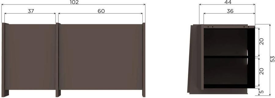 WOOOD Brock Tv Meubel 102 CM Essen Fineer Middenbruin 53x102x44 cm - Foto 2