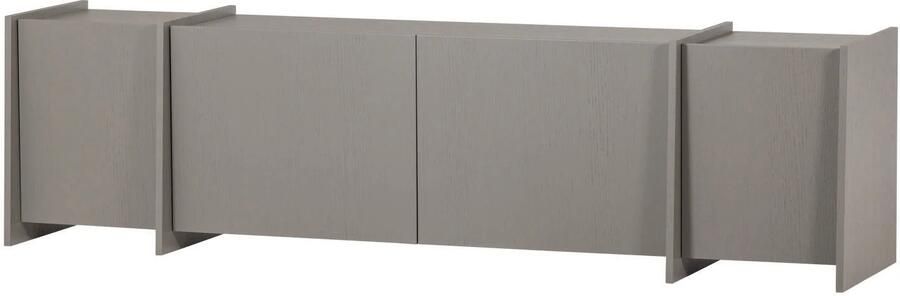 WOOOD Brock Tv Meubel 200 CM Essen Fineer Warmgrijs 53x200x44