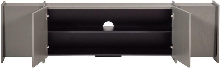 WOOOD Brock Tv Meubel 200 CM Essen Fineer Warmgrijs 53x200x44 - Foto 2