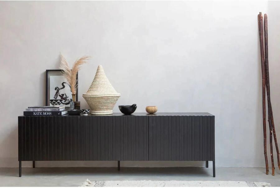 WOOOD Grand Gravure TV Meubel Grenen Zwart 56x180x46 - Foto 3