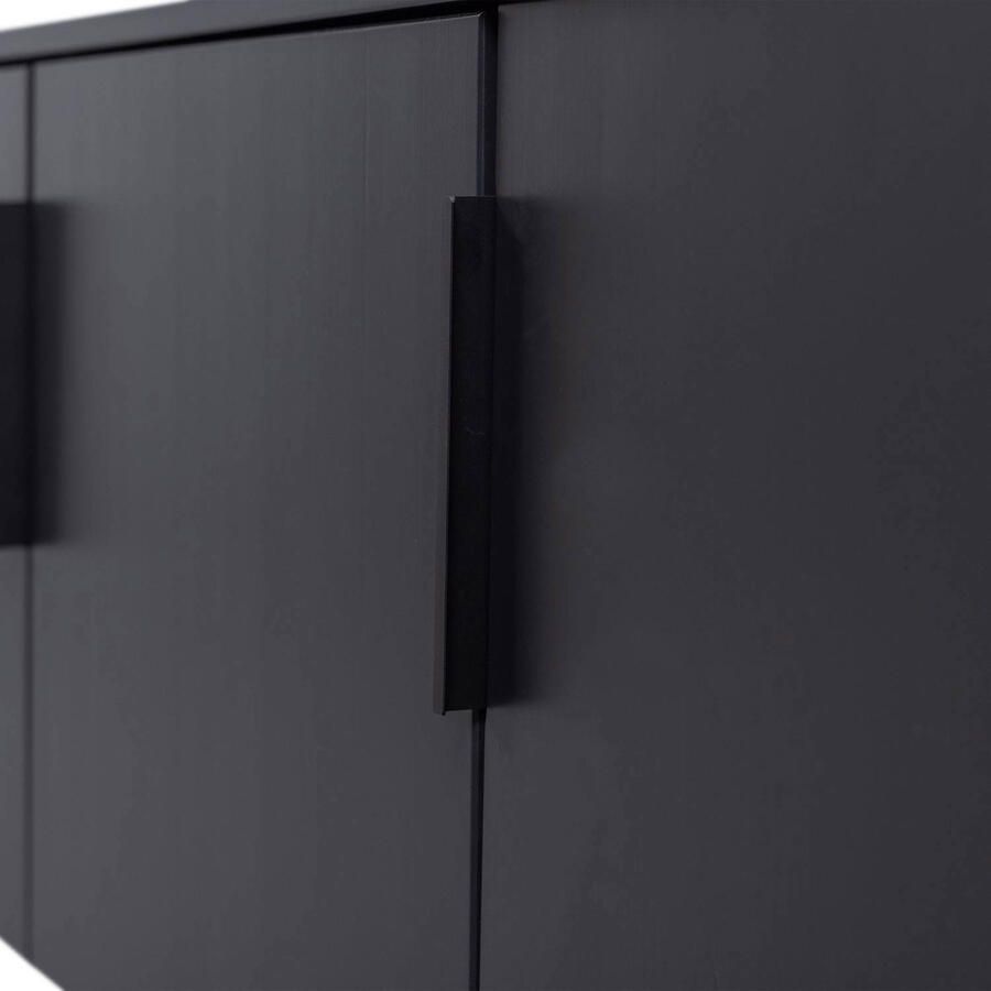 WOOOD Gunnar Tv Meubel Grenenhout Matzwart 56x154x44