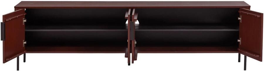 WOOOD Gunnar Tv Meubel 200 cm Grenen Bordeauxrood 56x200x44 - Foto 3