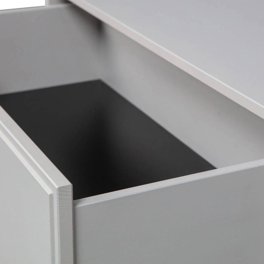 WOOOD Yissa Tv-Meubel Met Twee Lades Grenen Hout Wolkengrijs