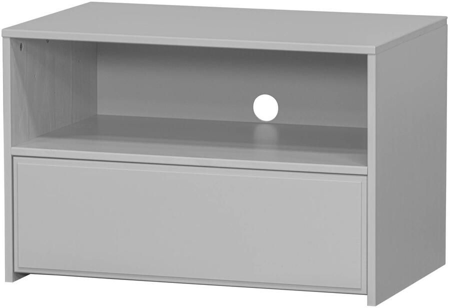 WOOOD Yissa Tv-Meubel Met Lade Open Vak Grenen Hout Wolkengrijs - Foto 3