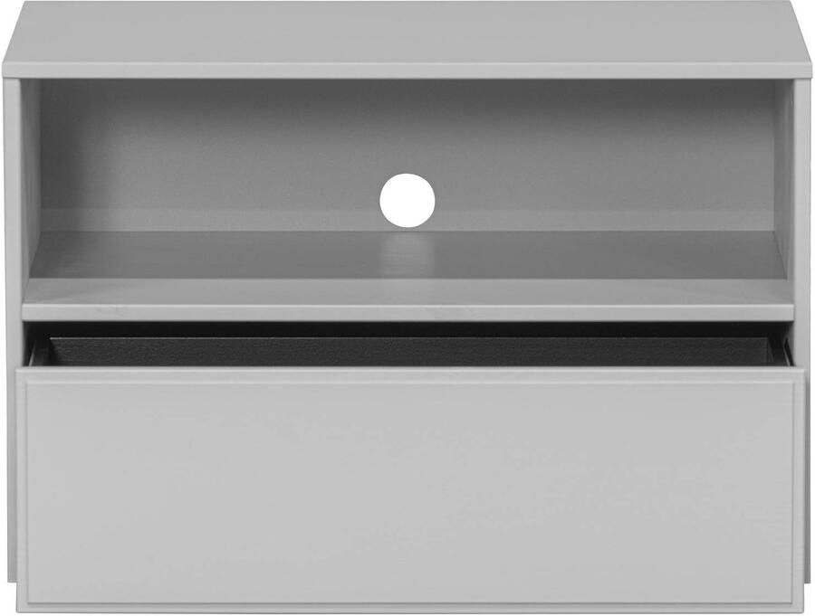 WOOOD Yissa Tv-Meubel Met Lade Open Vak Grenen Hout Wolkengrijs