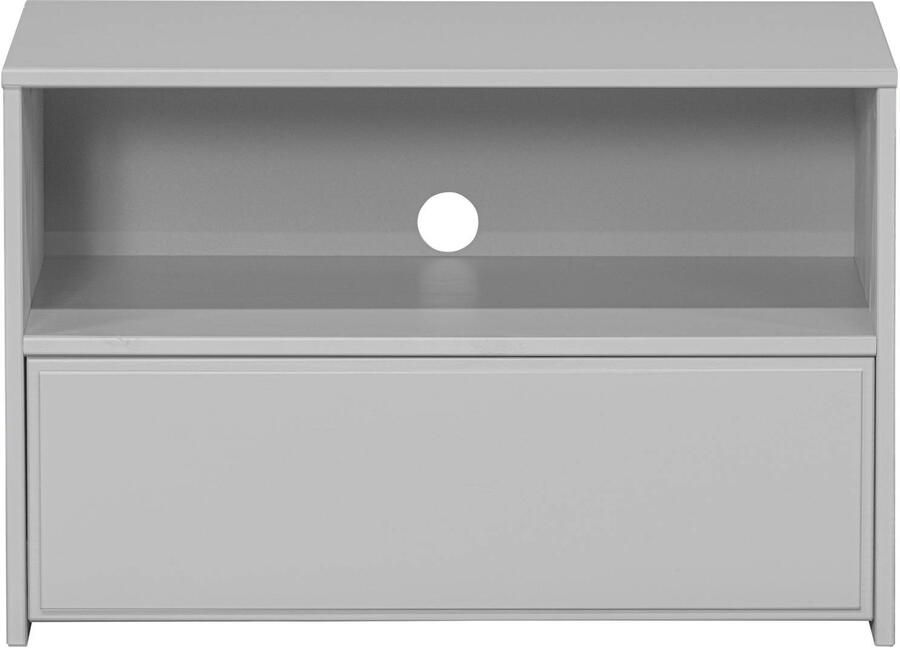 WOOOD Yissa Tv-Meubel Met Lade Open Vak Grenen Hout Wolkengrijs - Foto 2