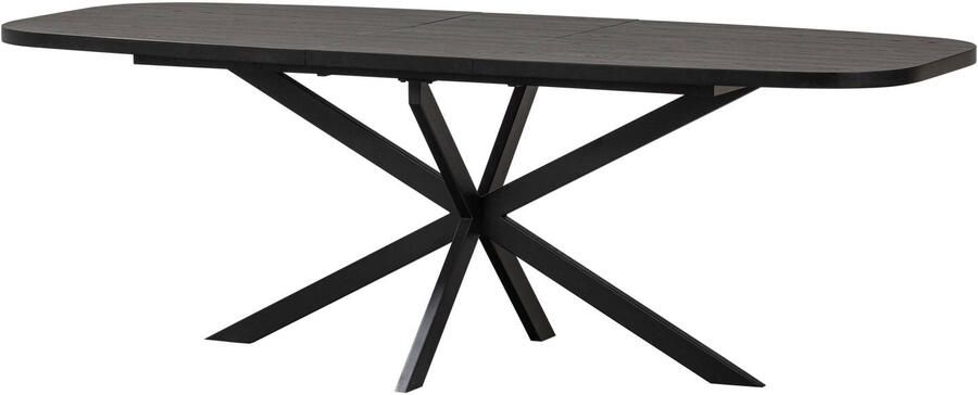 WOOOD Uitschuifbare Eettafel Arros Deens Ovaal 180-220 x 90cm Zwart - Foto 3
