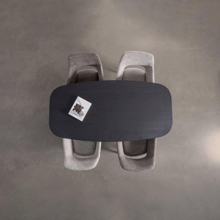 WOOOD Uitschuifbare Eettafel Arros Deens Ovaal 180-220 x 90cm Zwart