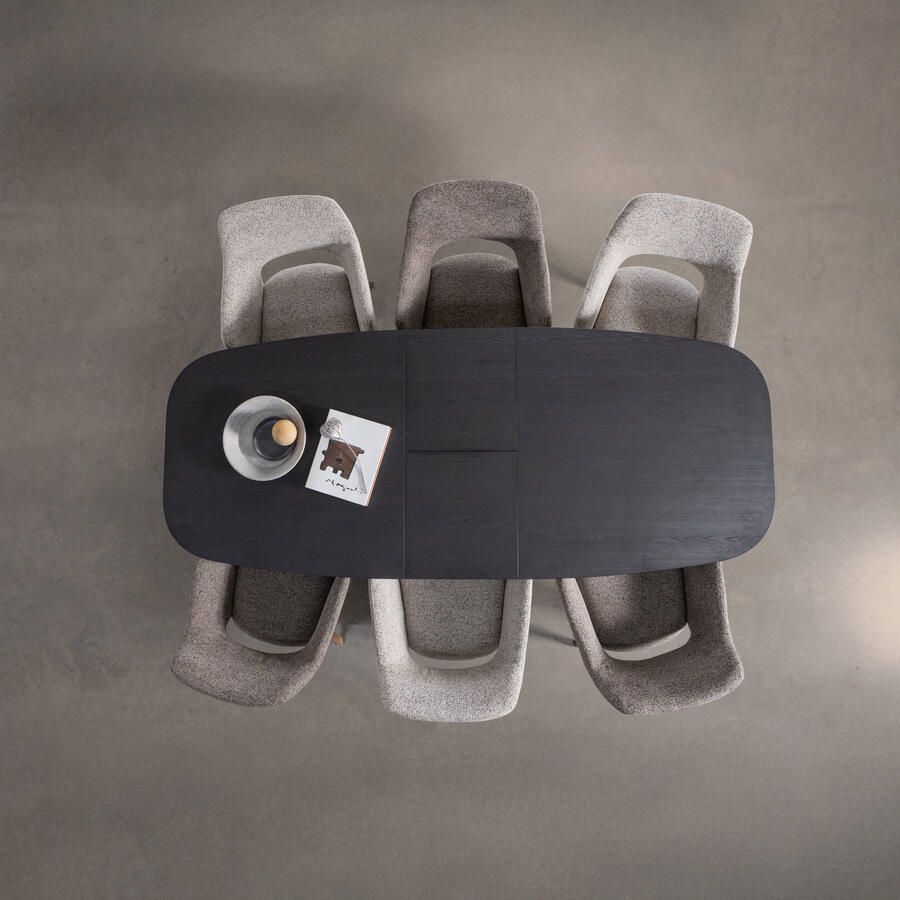 WOOOD Uitschuifbare Eettafel Arros Deens Ovaal 180-220 x 90cm Zwart - Foto 2