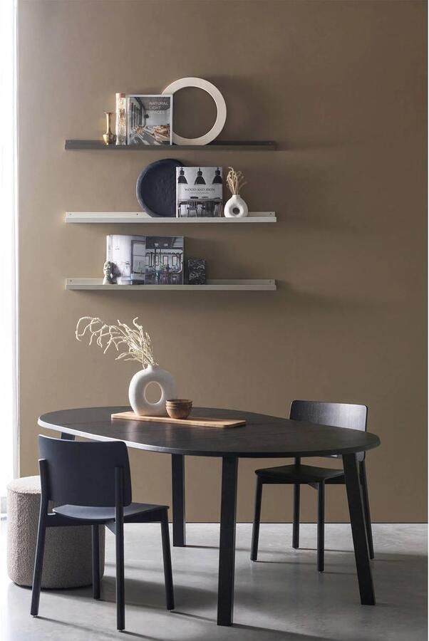 WOOOD Exclusive Uitschuifbare Ronde Eettafel Lange Jan Eiken 120-200 x 120cm blacknight - Foto 3