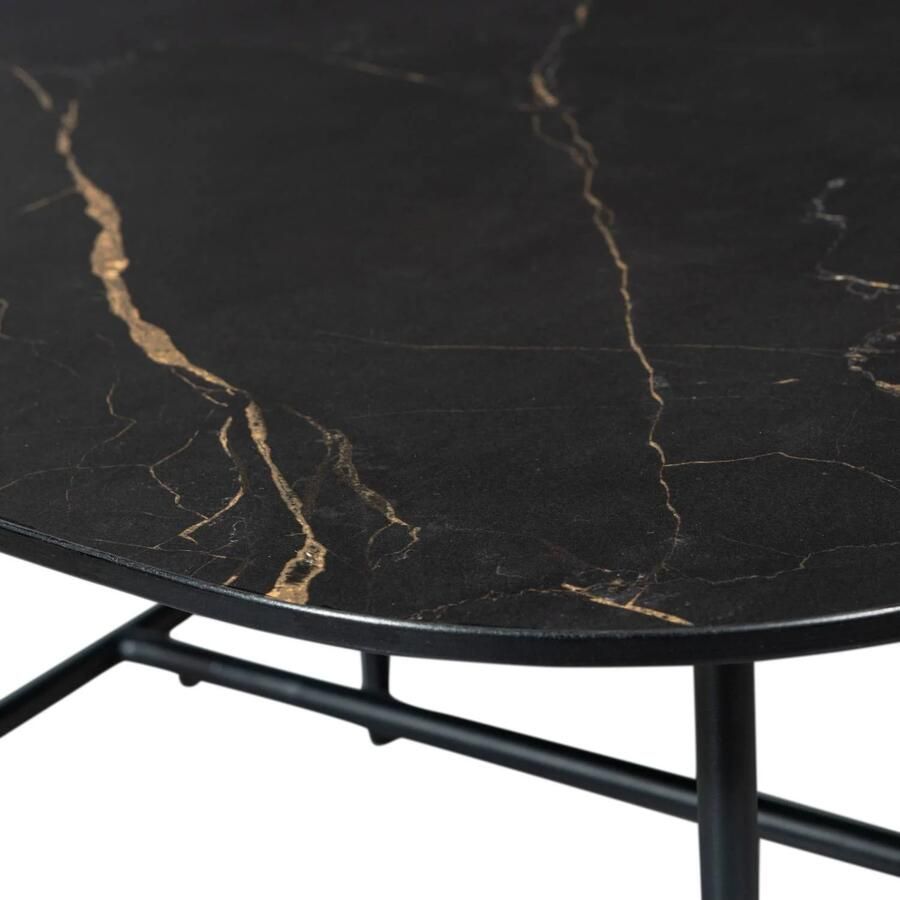 WOOOD Vajen Salontafel Marmeren Look Zwart 38x70x70 cm - Foto 3