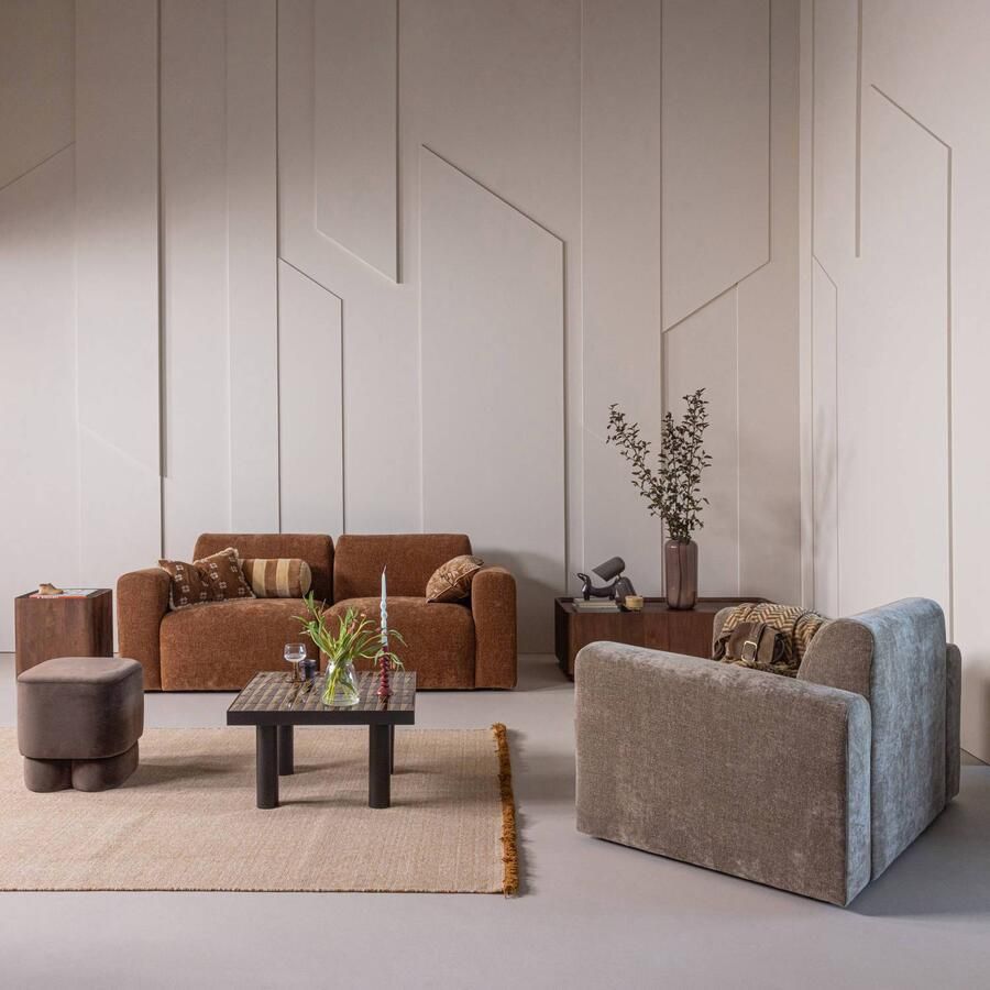 WOOOD Valen Poef Velvet Bruin 42x40x40 - Foto 2