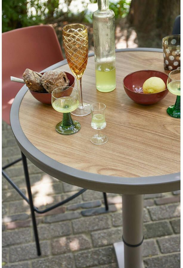 WOOOD Jeppe Hoogte Verstelbare Tuin Bartafel Aluminium Bruin Grijs