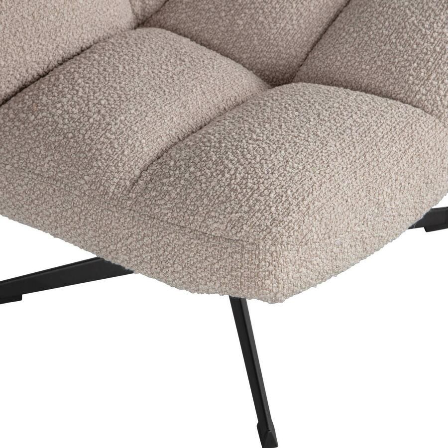 WOOOD Vinny Draaifauteuil Bouclé Stof Zand Beige 80x75x75 cm - Foto 2