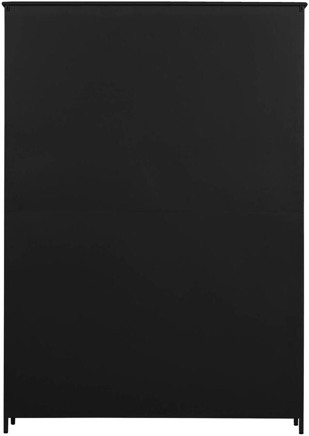 WOOOD 3-deurs vitrinekast XL Exhibit Metaal Zwart 200x140x44 cm