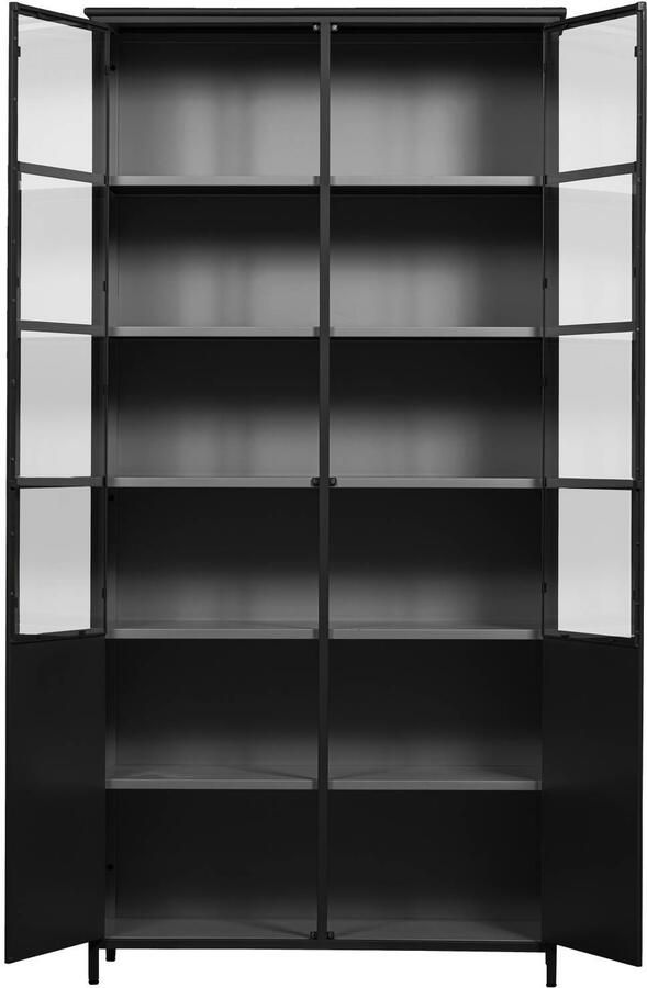 WOOOD 2-deurs vitrinekast XL Exhibit Metaal Zwart 200x99x44 cm - Foto 2