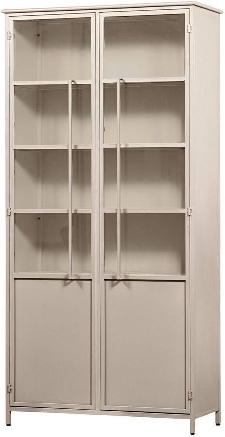 WOOOD 2-deurs vitrinekast XL Exhibit Metaal Zand 200x99x44 cm - Foto 2