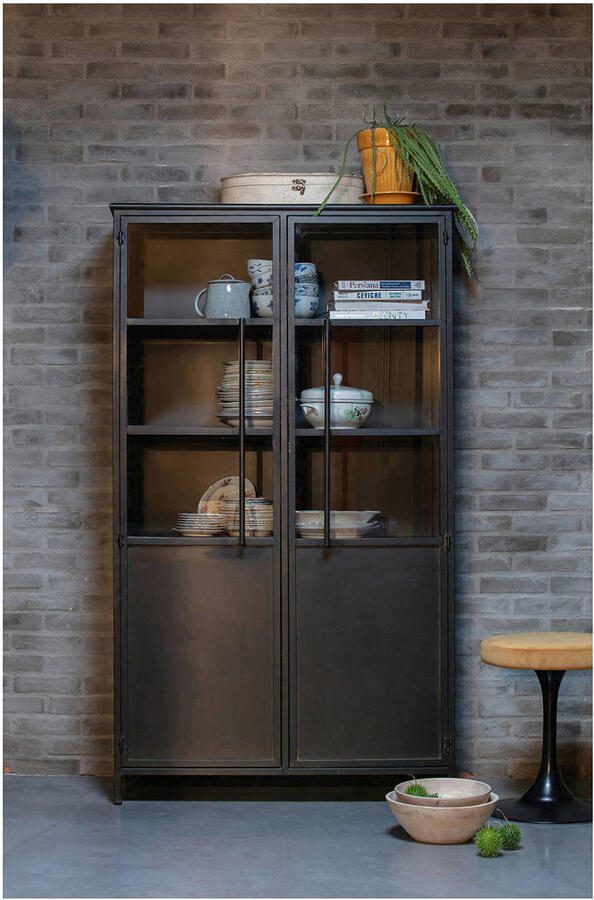 BePureHome Exhibit Vitrinekast Metaal Zwart 170x99x44 - Foto 4