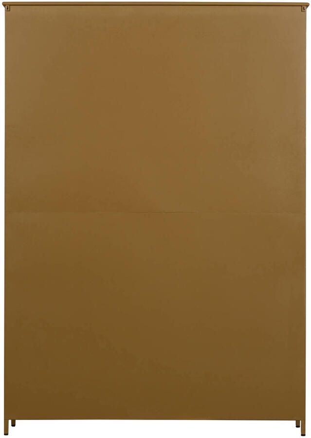 WOOOD 3-deurs vitrinekast XL Exhibit Metaal Geel 200x140x44 cm
