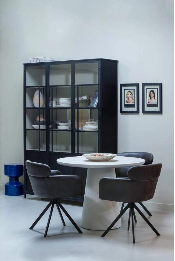 WOOOD Exhibit 3-deurs Vitrinekast XL Metaal Zwart 200x140x44 cm - Foto 4