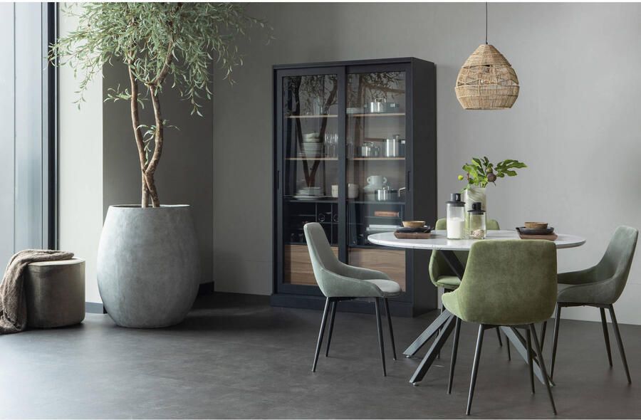 WOOOD Vitrinekast James met glas veel opbergruimte h 200 cm x b 125 cm - Foto 6