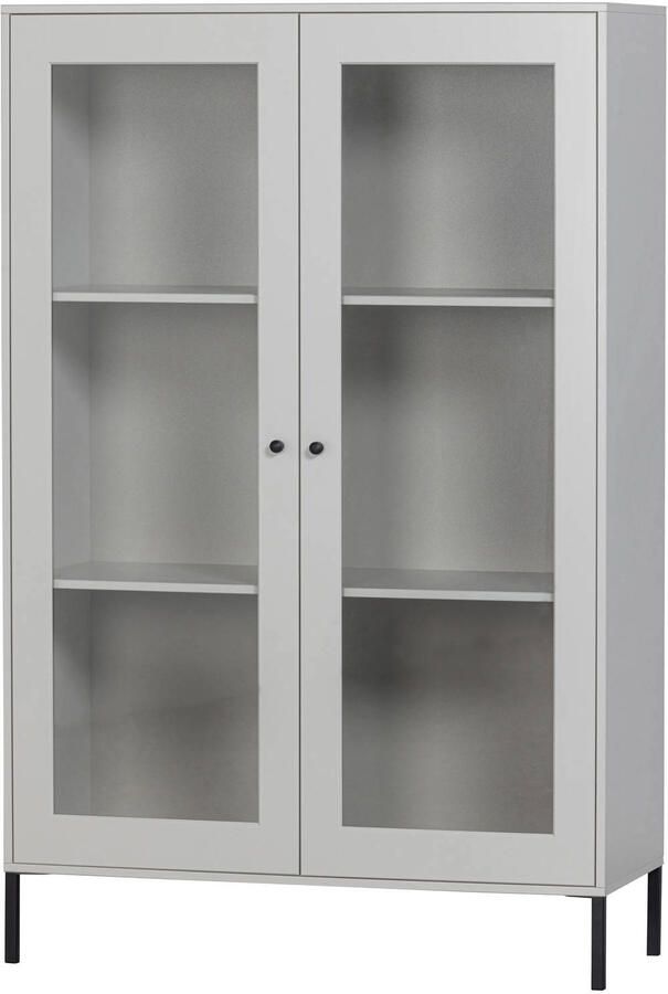 WOOOD Xam Vitrinekast Grenen Wolkengrijs 155x100x40 - Foto 3