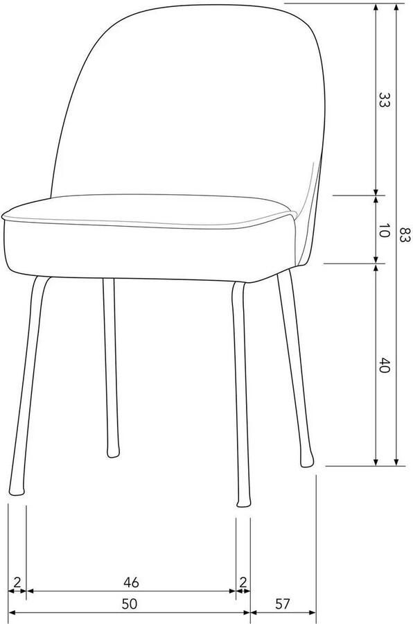 WOOOD Vogue Eetkamerstoelen Polyester Midden Bruin -Set van 2 - Foto 4