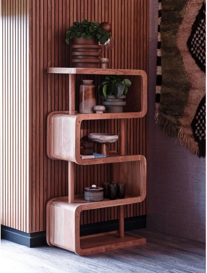 WOOOD Staand rek Gloeiende sintel van acaciahout h 160 cm x b 82 cm - Foto 4