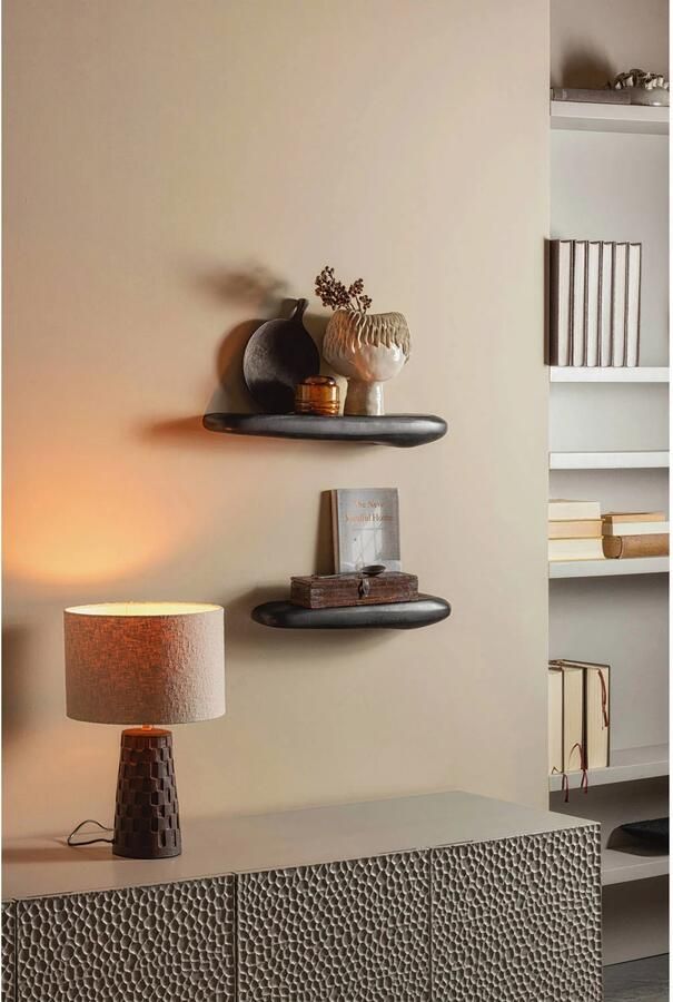 BePureHome WOOOD Rock Wandplank Aluminium Zwart 7x60x13