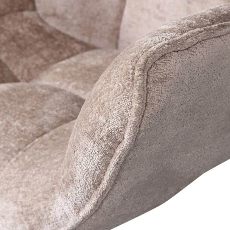 WOOOD Wibo Draaifauteuil Chenille Stof Taupe Beige 94x71x83 cm - Foto 3