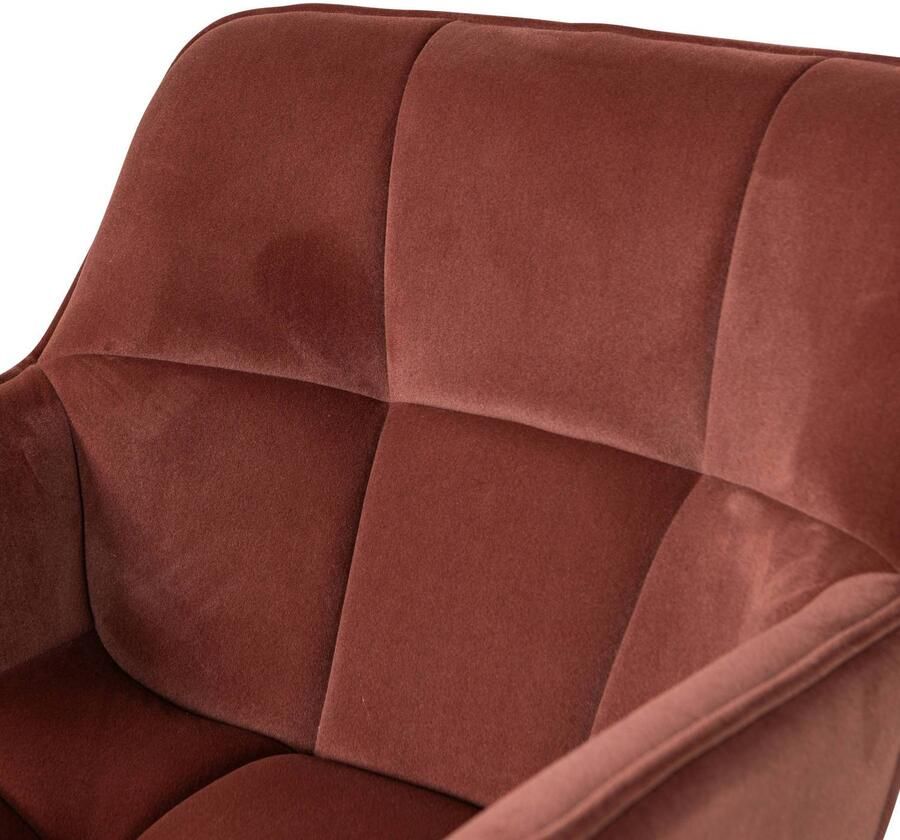 WOOOD Wibo Draaifauteuil Velvet Mat Bruinrood 94x71x83 cm - Foto 3