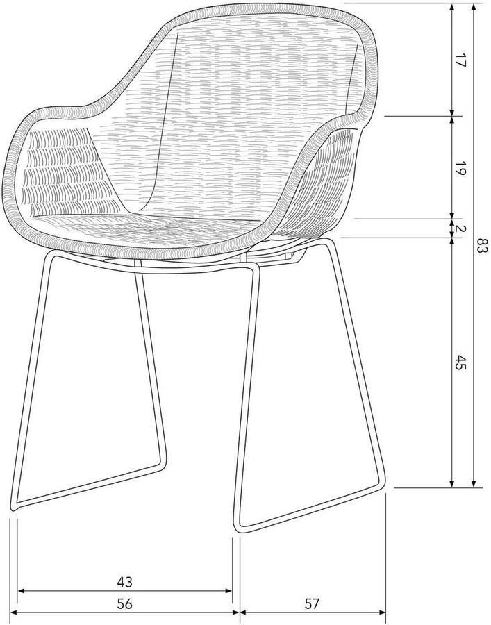 WOOOD Willow Loungestoelen Buiten Polyester Naturel Set van 2 - Foto 2