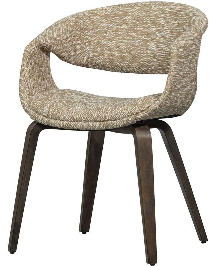WOOOD Yossi Eetkamerstoelen Met Houten Bruinen Poot Zand Set van 2 - Foto 3