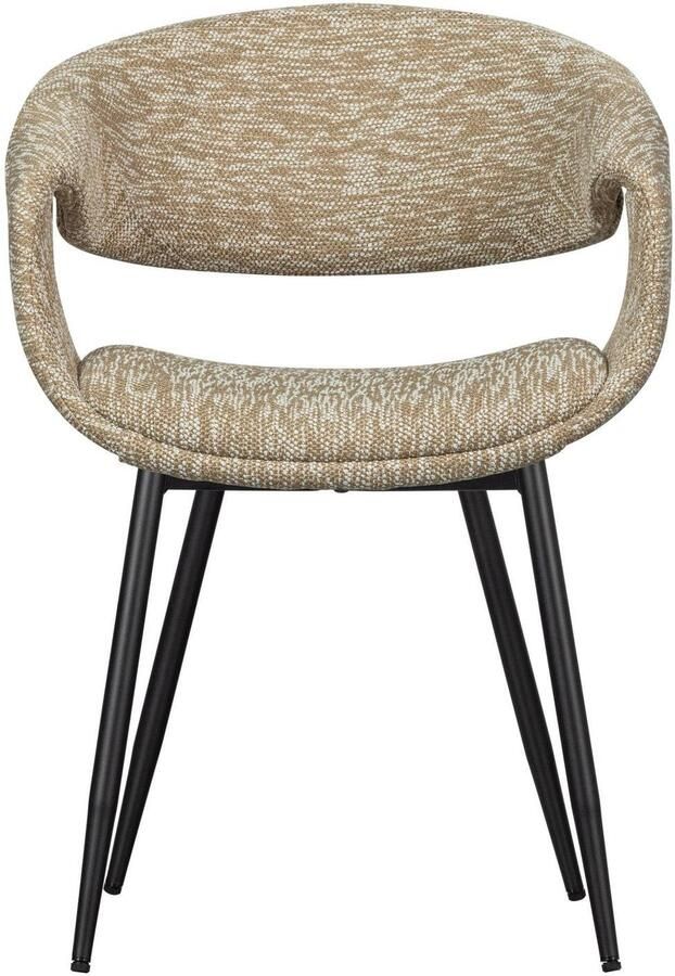 WOOOD Yossi Eetkamerstoelen Met Metalen Zwarte Poot Zand Set van 2 - Foto 3