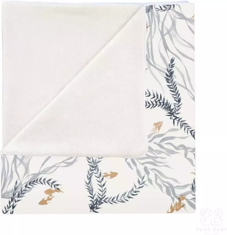 Yumi Baby wiegdeken Fish 75x100 cm wit blauw oranje