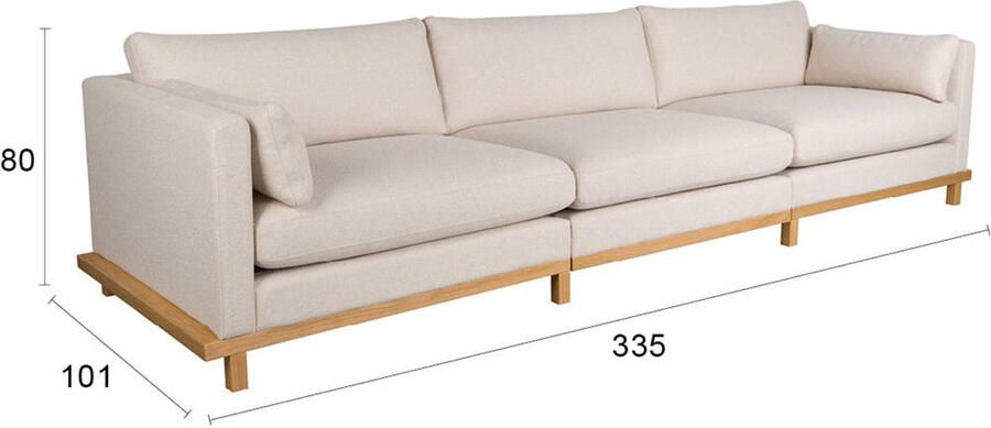 Zuiver Blossom 4 5-zitsbank Eiken Zand Crème - Foto 3