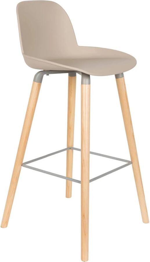 Zuiver Albert Kuip Barkrukken rugleuning 75 cm Taupe Set van 2 - Foto 3