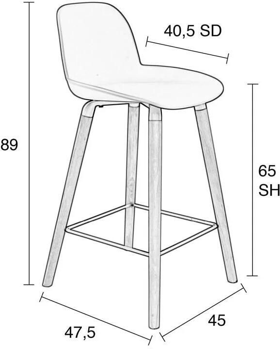 Zuiver Albert Kuip Barkrukken 65 cm Donkergrijs Set van 2 - Foto 5