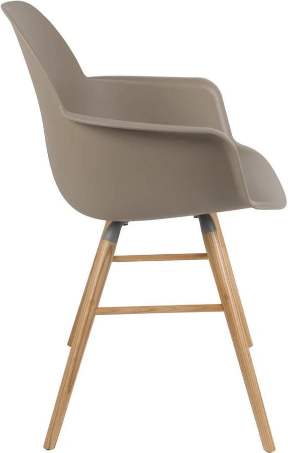 Zuiver Albert Kuip Eetkamerstoelen met armleuning Taupe Set van 2 - Foto 4