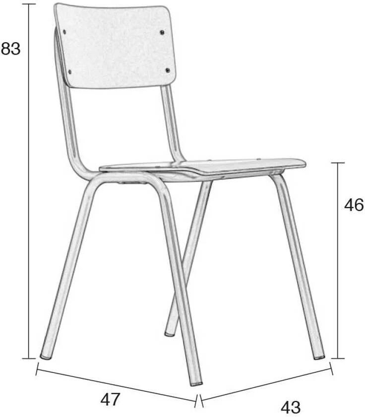 Zuiver Back To School Eetkamerstoelen Kantinestoelen Schoolstoelen Mat Beige Set van 4 - Foto 5