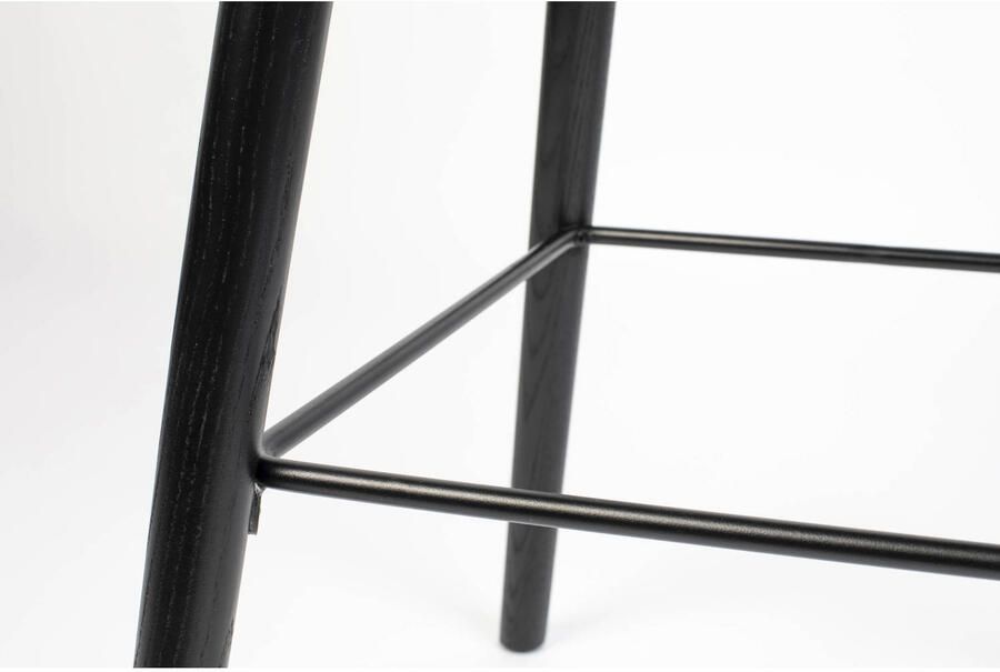 Zuiver Albert Kuip Barkrukken rugleuning 75 cm Zwart Set van 2 - Foto 5